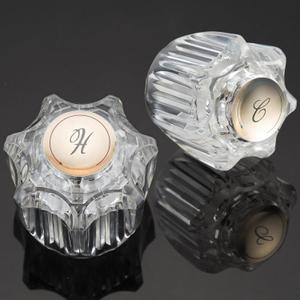 Bathroom Knobs Compatible with Delta/Delex Peerless Faucets, Handles Fits Prime-Line MP54260 Hot and Cold, Bathtub Handles in Clear Acrylic, 1 Kit