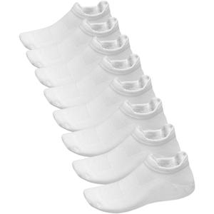 Thin Lightweight Women's & Men's Low Cut Socks, 8 Pairs Running Socks – Front & Back Tabbed, Breathable Cotton (White)