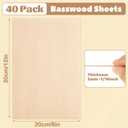 MIVIDE 36 Pack Basswood Sheets 1/8 inch, 12"x12"x1/8" Craft Plywood Sheets, 3mm Basswood for Laser Cutting, Plywood Board Unfinished Wood for Crafts DIY Ornaments and Models Engraving Drawing