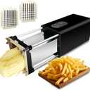 Electric French Fry Cutter, Professional commercial and household french fries cutter, potato slicer with 1/2Inch & 3/8Inch blade, Electric vegetable chopper, Suitable for potato, carrot(Black)