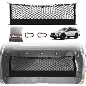 Muslogy Truck Bed Cargo Net Trunk Netting Compatible with 2015-2025 2026 Outback Accessories, Pickup Cargo Organizer SUV Sedan Storage Net w/Heavy Duty Carabiners