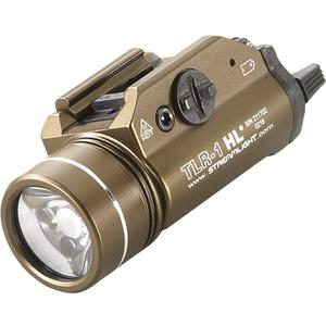 Streamlight 69267 TLR-1 HL 1000-Lumen 20000 Candela Rail-Mounted Tactical Weapon Light with Specific Compatibility Rail Locating Keys, Flat Dark Earth Brown