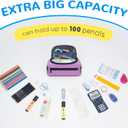 ECHSRT Jumbo Pencil Case Organizer for Men Women, Extra Large Capacity Pencil Pouch, Sturdy Portable Storage Bag for Office Travel Supplies - Purple