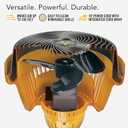 Vornado 293 Large Heavy Duty Shop Fan, 3 Speed Electric Fan, High Impact Casing, IP54-Rated Motor, Whole Room Air Circulator, Pivoting Head, Carry Handle, 16 Floor Fan for Bedroom and Garage, Yellow