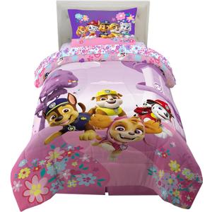 Paw Patrol Girls Kids Bedding Super Soft Comforter and Sheet Set, (4 Piece) Twin Size, (Official) Nickelodeon Product By Franco