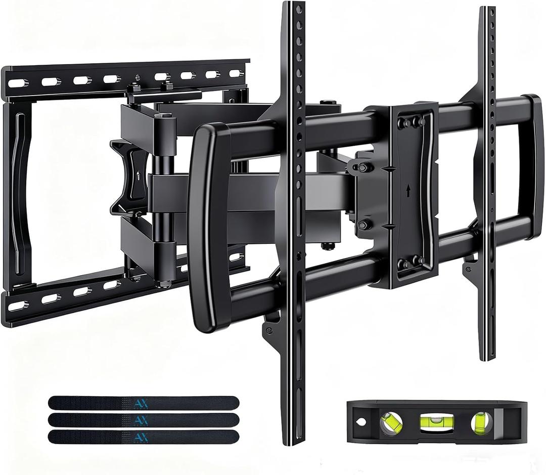 Full Motion TV Wall Mount Bracket for Most 32-85 inch TVs,TV Mount with Dual Articulating Arms,Tilt/Swivel/Extension/Leveling,Fits 8 12 16" Studs,Max VESA 600x400mm, Holds up to 132lbs