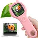 Portable Handheld Mini Digital Microscope for Kids - Educational Science Toys, Christmas & Birthday Gifts for Age 3-8 Girls & Boys (Pink) (1 Pc)