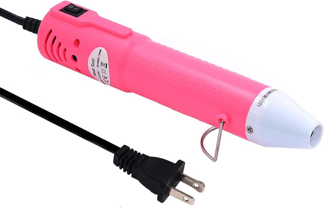 Heat Gun,mofa Embossing Mini Heat Gun,Hot Air Gun For Craft with Stand For DIY Embossing And Acrylic Paint Dryer,Multi-Purpose Electric Heating Nozzle 150W 110V (Pink, White)
