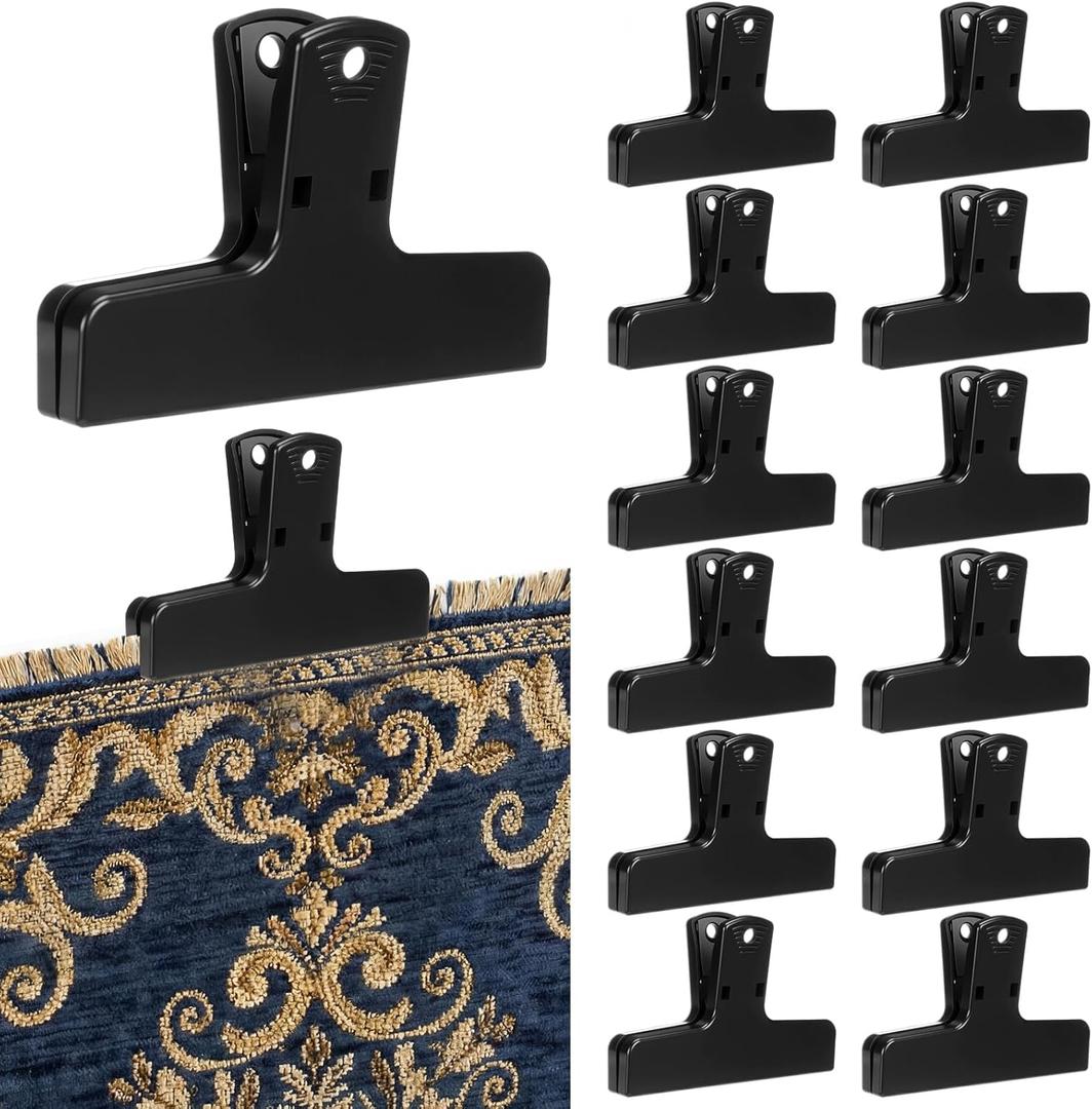 Lounsweer 12 Pack Large Magnetic Tapestry Hangers Heavy Duty Magnetic Quilt Hangers for Wall Display Clamps Rack Mount for Tapestry Blankets, Rugs, Tapestries and Other Textile