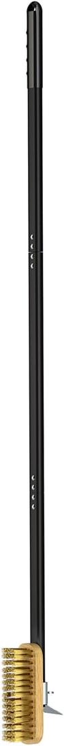 G.a HOMEFAVOR Pizza Oven Brush with Scraper, 46.5 inch Long Handle (Detachable), Brass Bristles for Pizza Oven