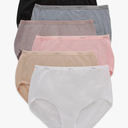 Hanes Women's High-Waisted Brief Panties, 6-Pack, Moisture-Wicking Cotton Brief Underwear. size7