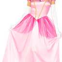 Leg Avenue Women's 2 Pc Classic Pink Princess Costume with Satin Gown, Crown Headband (Large)