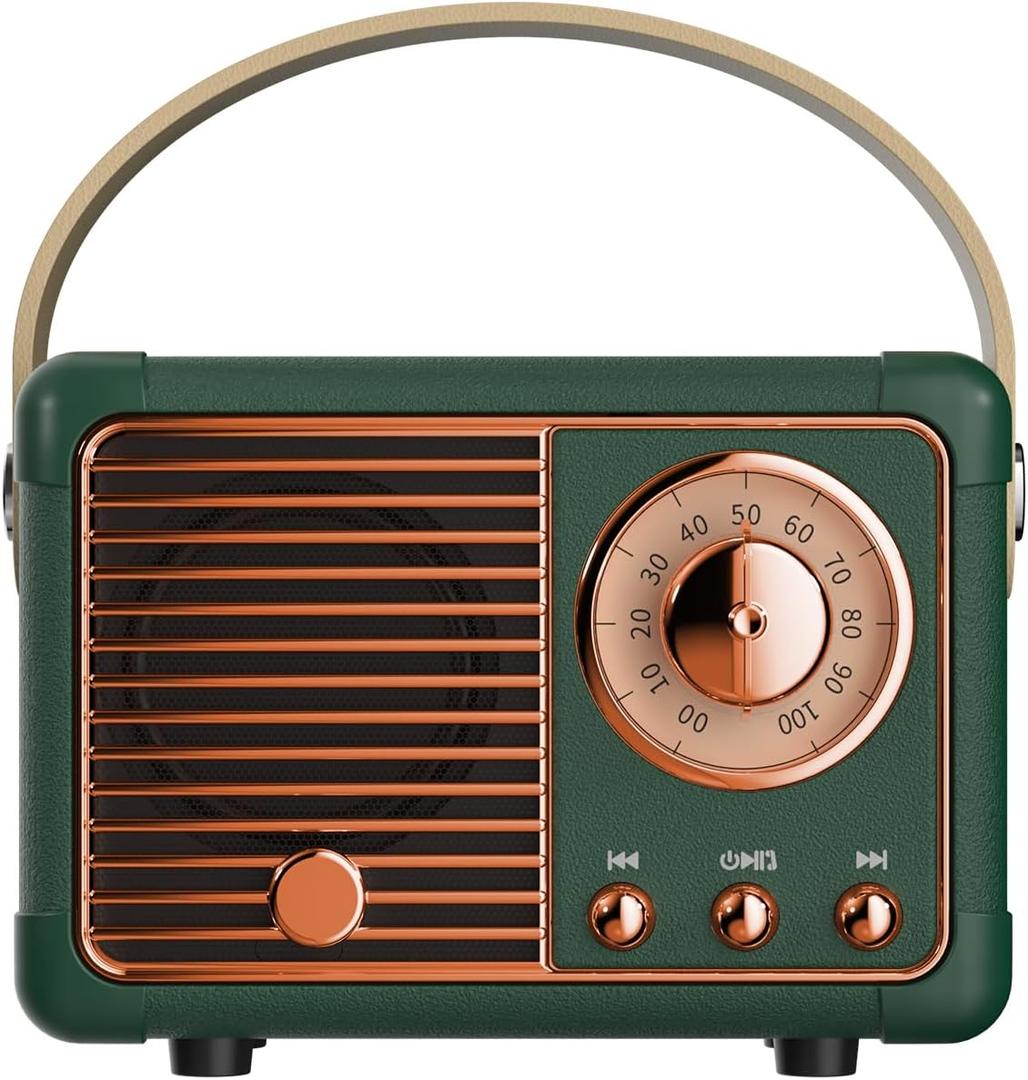 Retro Bluetooth Speaker, Wireless Mini Portable Speakers Support USB/TF Card/AUX, Vintage Radio Bluetooth Speaker for Kitchen Desk Bedroom Office Outdoor, Retro Gifts for Women Men, Green Retro Bluetooth Speaker, Wireless Mini Portable Speakers Support USB/TF Card/AUX, Vintage Radio Bluetooth Speaker for Kitchen Desk Bedroom Office Outdoor, Retro Gifts for Women Men, Green