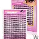 Venus Lash Clusters Kit Short 8-14mm Wispy Natural Cluster Lashes Kit D Curl Fake Lashes Eyelash Clusters Kit DIY Individual Eyelash Extension Kit with 0.03mm Ultra-Thin Invisible Wide Lash Band