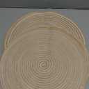 SHACOS 15 inch Beige Round Placemats Set of 12 for Dining Table Woven Braided Circle Place Mats Kitchen Placemat Washable Table Mats