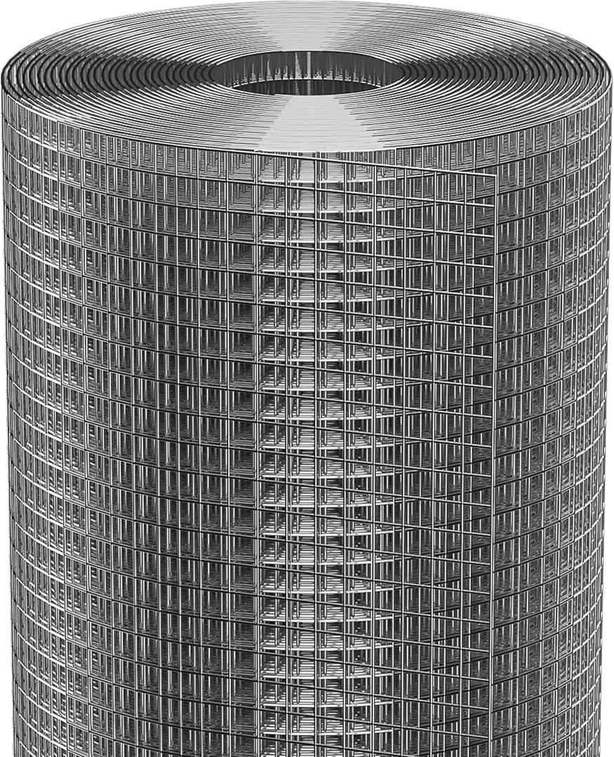 Dynabyte Hardware Cloth 1/2 inch 36 x 50 ft 19 Gauge Galvanized Welding Welded Chicken Wire Fence, Chicken Coops, Rabbit Hutches, Tree Guard, Chicken Wire Mesh Roll, Gopher Wire Mesh