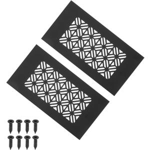 PATIKIL 6 x 3 Inch Door Air Vent Cover, 2 Pcs Heavy Duty Aluminum Grille Ventilation Cover Louvered with Mounting Screws for Cabinet Wardrobe Door, Black