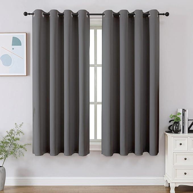Cucraf Premium Curtains Size 52'45 Inch 132*114CM Color Grey 2 PCS