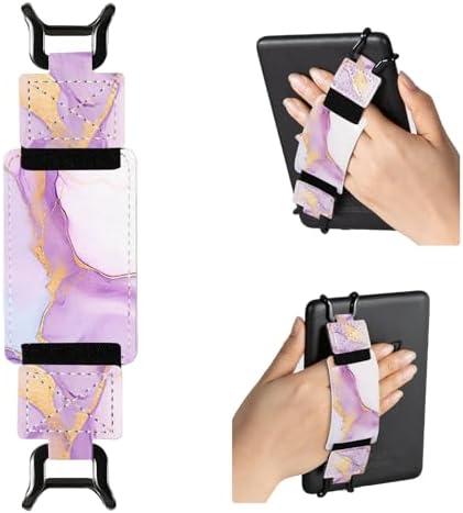 CoBak Secure Hand Strap for Kindle and Tablets - Versatile and Lightweight Finger Grip Holder for 6-7.5" Kindle, for Kobo, for Lenovo, for Sony E-Book Tablet - High Elasticity, Amethyst Veil