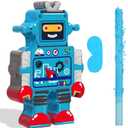 Robot Piata with Red Blue Stick Tassel Eye Mask Double Tassel Piata Set for Birthday Party Robot Theme Party Decoration, 16.1 x 10.2 x 3.2 Inch
