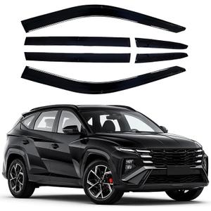 Window Visor 6 Piece Set for Hyundai Tucson 2022 2023 2024 2025 Safe RAIN Out-Channel Guard Deflector (for Tucson 22-25 6-Piece)