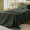 Bedsure Twin XL Sheet Sets Dorm Bedding - 3 Pieces Soft Extra Long Twin Sheets, Hotel Luxury, Easy Care Microfiber for Women, Men, Olive Green
