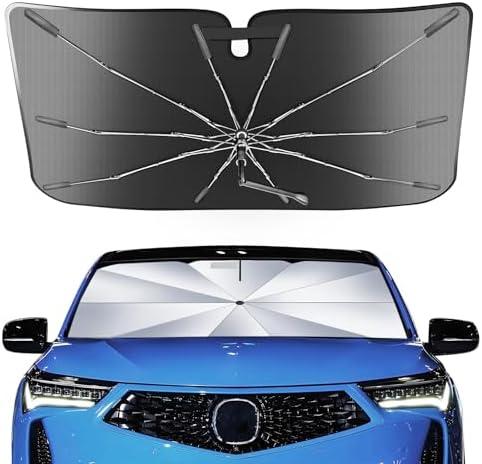 Portable Acura RDX 2019-2025 Windshield Sunshade Umbrella with Carry Bag, 2 in1 Ice Crystal Durable Compact Shade Umbrella UPF50+ UV Front Window Heat Insulation Protection Outdoor Camping