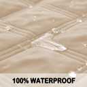 Fuguitex Waterproof Dog Blanket Reversible for Small Dogs Resistant Leakproof Washable Couch Cushion Bed Protector Cover for Indoor Furniture Pet Friendly（82"*102",Beige+Taupe)