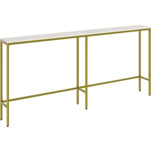 70.9" Console Table,Modern Extra Narrow Long Sofa Table Behind Couch,Skinny Entry Table with Gold Metal Frame for Living Room, Hallway,Classic White (70.9"L x 7.9"W x 31.7"H)