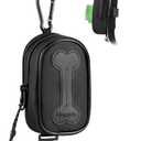 Heelay Dog Poop Bag Holder, Hands Free Cute Dog Poop Bag Dispenser for Leash with Big Opening Pet Waste Bag Holder Zippered Pouch with Carabiner Hook Waterproof Pet Poop Bag Holder Black