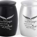 LINES ARTE 2.67 Inches Small Urns for Human Ashes Keepsake Set of 2, Mini Wings Cremation Urns for Human Ashes Adult Male or Female