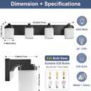 Bathroom Vanity Lights, Modern Bathroom Light Fixtures Over Mirror, 29 Inch : 4-lights