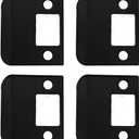 QCAA Solid Brass Extended Lip Strike, 2''X2-1/4", Matte Black, 4 Pack, Made in Taiwan