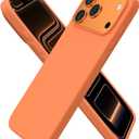 ORNARTO Compatible with iPhone 17 Pro Max Case 6.9", Slim Liquid Silicone 3 Layers Soft Gel Rubber Shockproof Protective Cover with Anti-Scratch Microfiber Lining-Dusty Orange