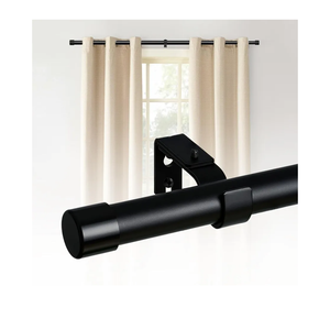 ASHLEYRIVER Curtain Rods for Windows 28 to 48,Heavy Duty Curtain Rods 1 Inch Adjustable Black Curtain Rod Set with Aluminium Finials,30"-60", Black-1Pack