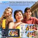 Magnetic Vlog Selfie Monitor Screen for iPhone 17 & Android, 4K Wireless Video Recording with Remote Zoom & Shoot, Content Creator Essentials Back Camera Monitor for vlogging YouTube TikTok
