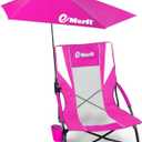 EMERIT Low Beach Chairs for Adults with Removable UPF 50+ Umbrella, Lightweight Folding Backpack Camping Chair with Cup Holder, Portable Sand Chair for Beach, Picnic, Lawn