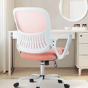 Office Computer Desk Managerial Executive Chair, Ergonomic Mid-Back Mesh Swivel Rolling Work with Wheels, Comfortable Lumbar Support, Comfy Arms for Home, Bedroom, Study, Student, Black 