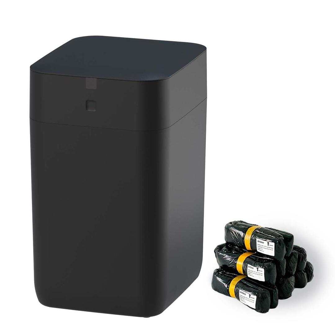Airdeer Automatic Trash Can, 4 Gallon Self Sealing and Self-Changing Smart Trash Can Motion Sensor, Touchless Garbage can with lid for Kitchen Bathroom Bedroom, 6 Refill Rings(A1, Black)