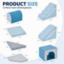 TODIBY Foam Climbing Blocks for Toddlers (12-Piece Set) | Indoor Climbing Toys with Slide & Stairs | Soft Arch Crawl & Climb Play Set | PU Leather Easy-Clean Foam Blocks | Safe Active Play for Kids, Large