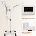 Professional Facial Steamer with 5X Magnifying Lamp, 2 in 1 Facial Steamer Upgrade PTC Heating, Esthetician Steamer Black Face Steamer for Salon Spa Beauty Skin Care (White)