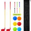 2 Pack Backyard Golf Game Clubs with 5”x 3.5” Oversize Heads and 36” Lightweight Carbon Shaft for Adults Play Outdoor Golf Yard Game in Grass Parks Yards with 6 Practice Ball and 1 Store Bag, 2 Pack-Red-Carbon