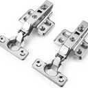 26mm Small Cup Full Overlay Soft Close Cabinet Hinges for Thin Door Clip On Mounting Plate Concealed Cabinet Hinges with Screws Nickel Finish 2pcs