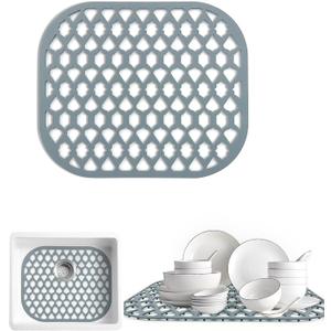 Sink Protectors for Kitchen Sink 13x11, Large Silicone Sink Mats Grid for Bottom of Farmhouse Stainless Steel Sink (2 Packs)