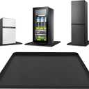 Mini Fridge Mat, 19.7x19.7x0.6 Inch Non-Slip Thick Under Refrigerator Silicone Mat, Leak-Proof Washer Drip Tray for Carpet Floor Protection, Black