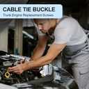 Nylon Universal Cable Tie Buckle,New Multifunctional Cable Tie Buckle for Car Daily Repair,Heavy Duty Self-Locking Nylon Zip Ties Holder,UV Resistant Zipties for Car Daily Auto Fixing (50pcs)