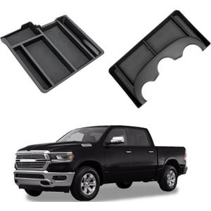 Center Console Organizer Compatible with 2013-2024 Dodge RAM 1500/1500 Classic, 2013-2026 RAM 2500/3500 Accessories, Armrest Insert Tray, Cup Holder Storage Box (Fit 3-Cup Holder Jump Seat)