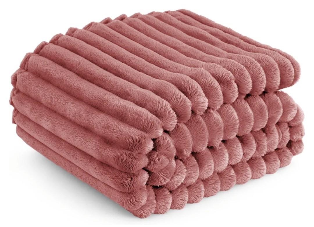 Bedsure GentleSoft Brick Dust Fleece Throw Blanket for Couch - Cozy Soft Blankets for Women, Cute Small Throws for Girls, 50x60 Inches