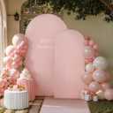 Pink Arch Cover 2 Set - 7.2 and 6ft Pink Arch Backdrop Cover Spandex Wedding Arch Stand Covers for Birthday Party Baby Shower Girls Bridal Shower Photo Balloon Arch Covers Stretchy Backdrop Background