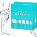 48Pcs Sticky Ear Cleaning Stick for Adults Large, Reusable Sticky Ear Cleaner Picks, Gentle Soft Ear Care Cleaning Sticks with Dust Cover